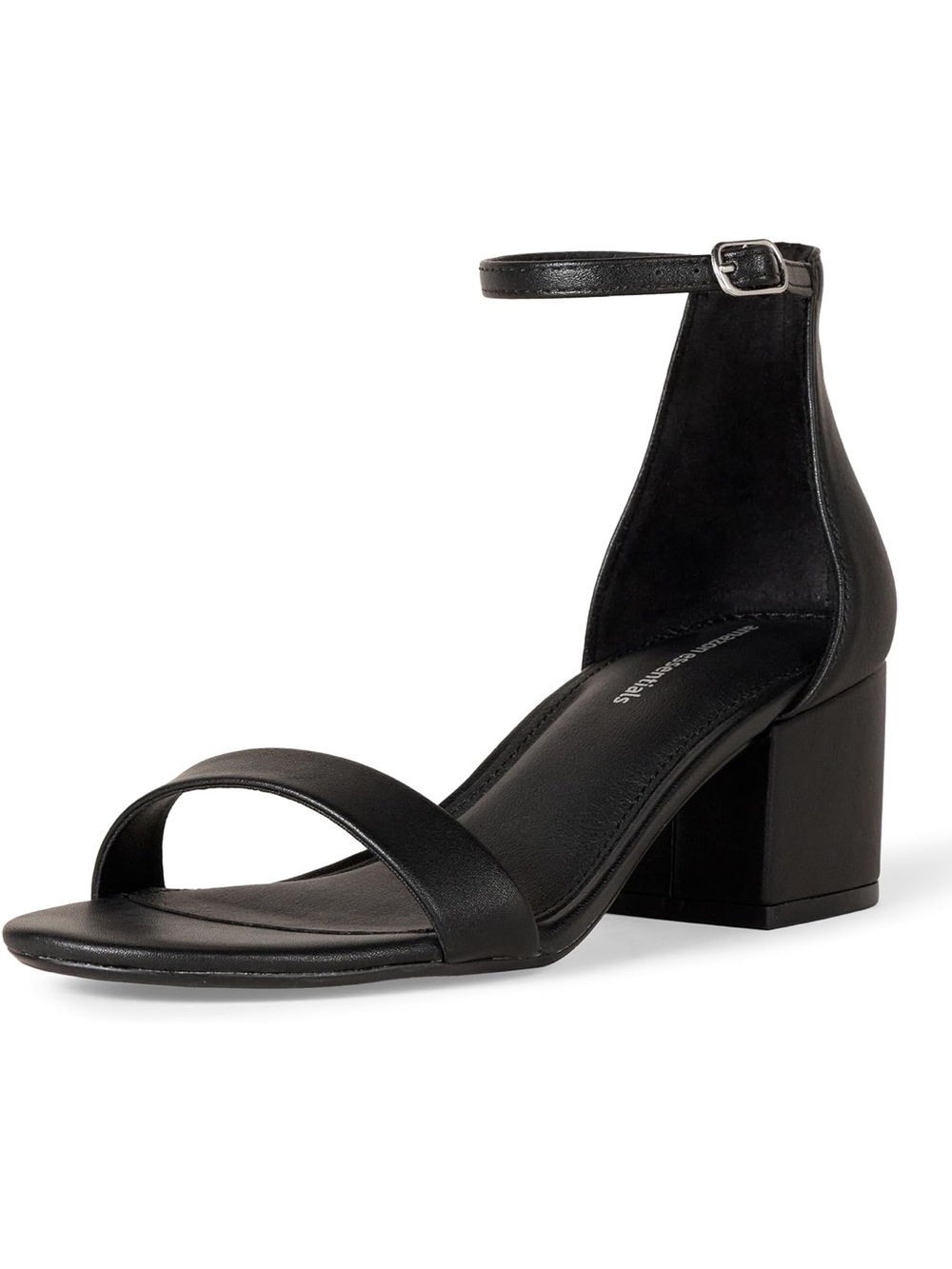 Amazon Essentials Black Ankle-Strap Block Heel Sandal